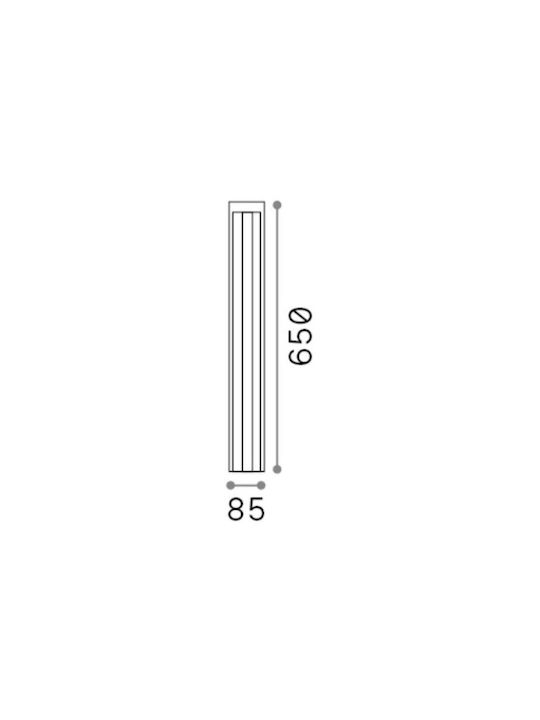 Ideal Lux Kurt Outdoor Floor Lamp Small Post 11W with Natural White Light IP54 Gray