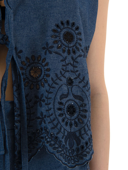 Blaue Damen Weste