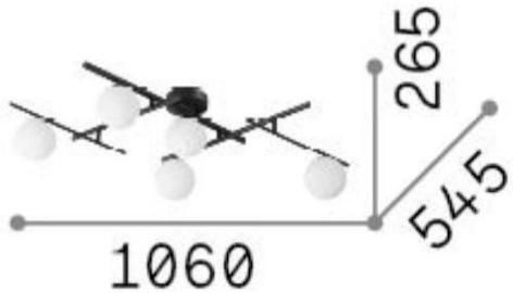 Ideal Lux Πλαφονιέρα Οροφής 62εκ. Μαύρη με Ντουί G9