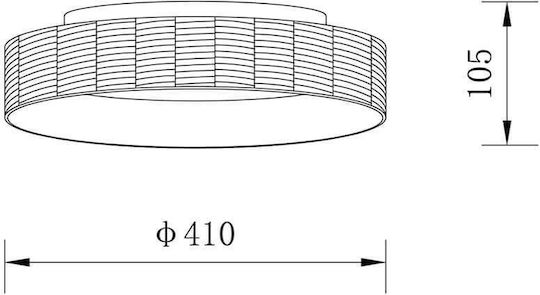 Sun Light Ceiling Mount Light 41cm Black Made of Paper