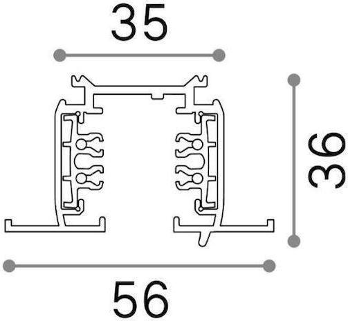 Ideal Lux Ράγα Στερέωσης για Φωτιστικά Λευκή 188010