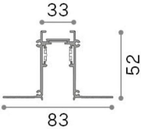 Ideal Lux Ράγα Στερέωσης για Φωτιστικά Μαύρη 320472