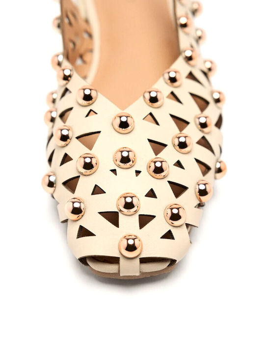 Pantofi Balerini Pentru Femei Din Piele În Culoare Albă