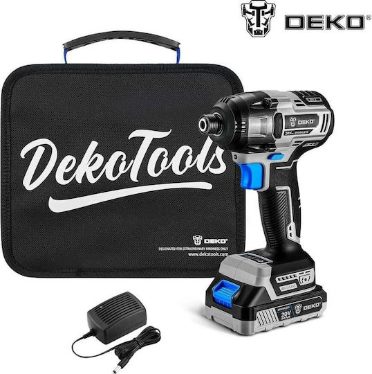 Deko DKID20BL01-B Παλμικό Κατσαβίδι Μπαταρίας 20V 2x2Ah
