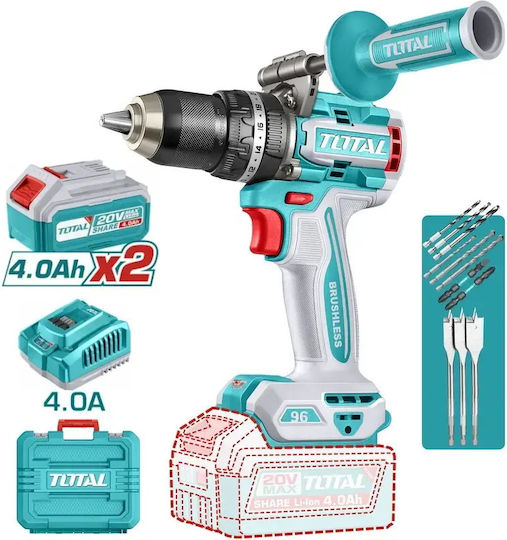 Total TIDLI209686E Șurubelniță Cu Percuție Cu Baterie Fără Perii 20V 2x4Ah
