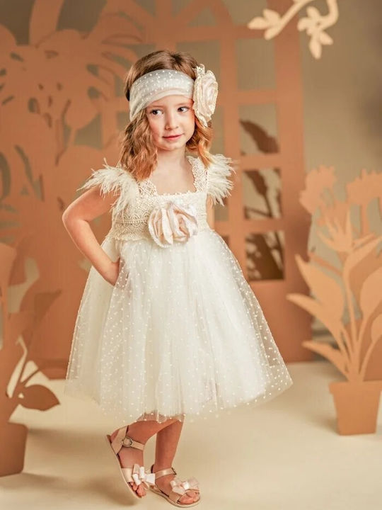 Baby Bloom Ecru Baptism Dress Made of Lace