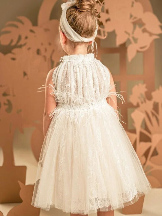 Baby Bloom Pink Baptism Dress Made of Lace
