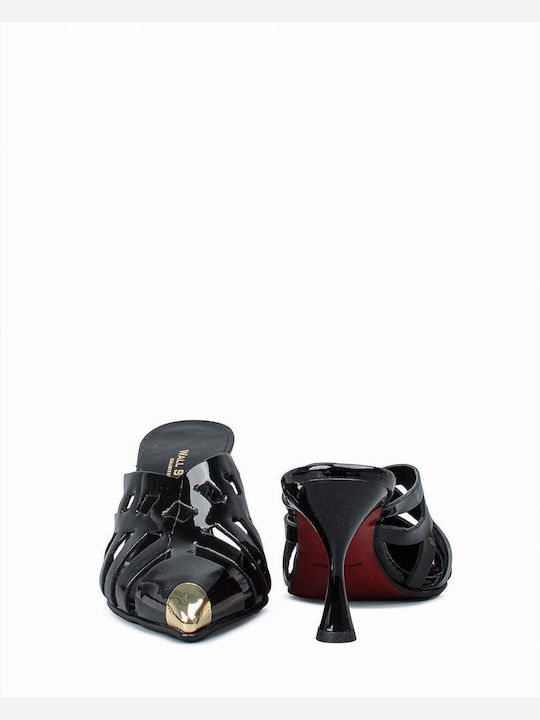 Mules With Heel In Black Colour