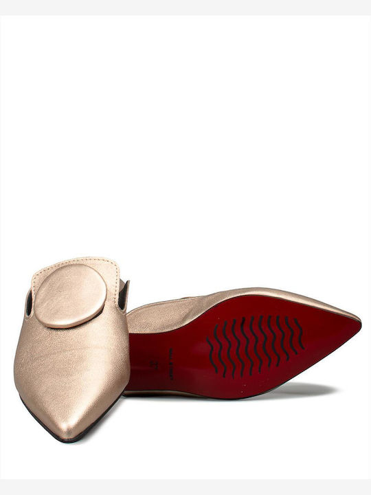 Mules With Heel In Beige Colour