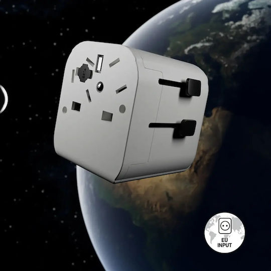 SBS Αντάπτορας Πρίζας από Universal σε Universal με 2 Θύρες USB