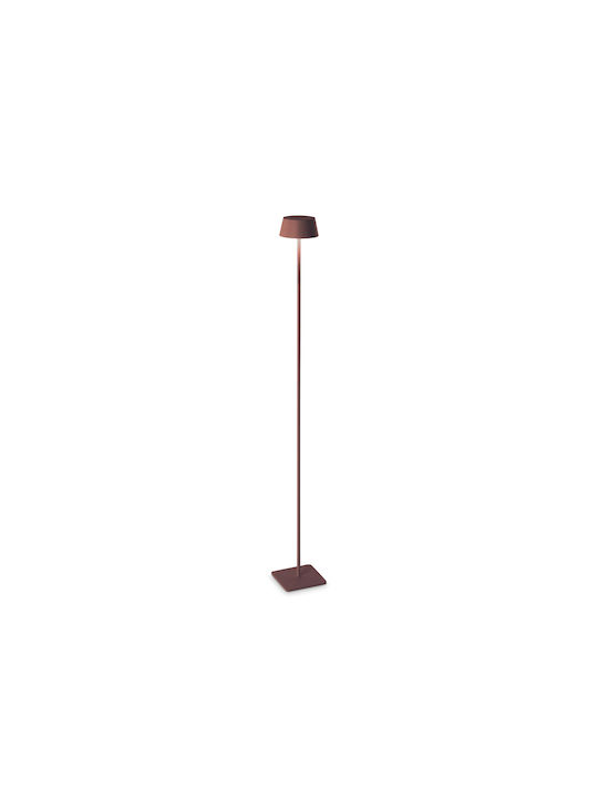 Ideal Lux Pt LED Floor Lamp H115xW14cm. with Warm White Light 230lm Brown