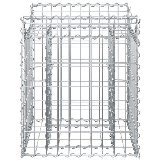 vidaXL Gabion Box Pentru Gard De Grădină Din Oțel 50x50x60 Cm Argintiu