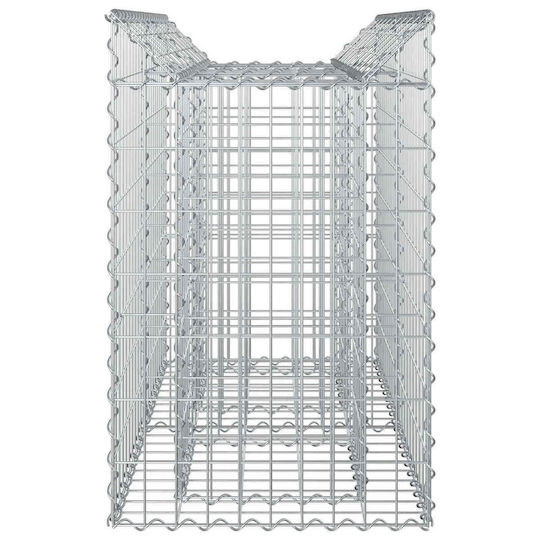 vidaXL Gabion Box Pentru Gard De Grădină Din Oțel 100x50x80cm Argintiu