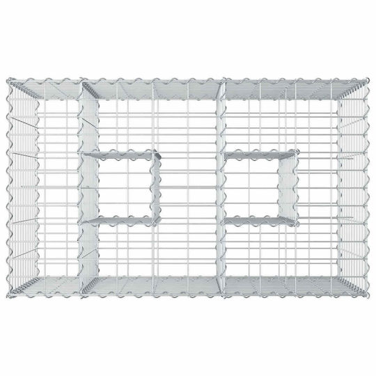 vidaXL Gabion Box Pentru Garduri De Grădină Din Oțel 100x60x55cm Argintiu