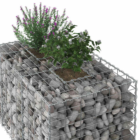 vidaXL Gabion Box Pentru Garduri De Grădină Din Oțel 100x60x55cm Argintiu