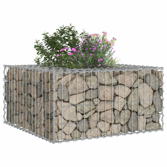 vidaXL Garden Fencing Supplies Steel Gabin Box for Garden Fencing from Steel 80x80x40cm Silver