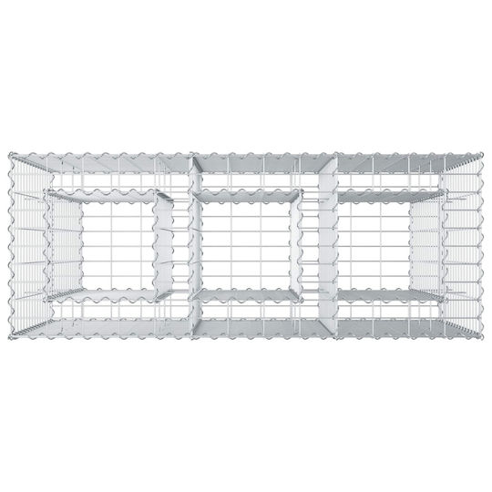 vidaXL Gabion Box Pentru Garduri De Grădină Din Oțel 130x50x80 Cm Argintiu