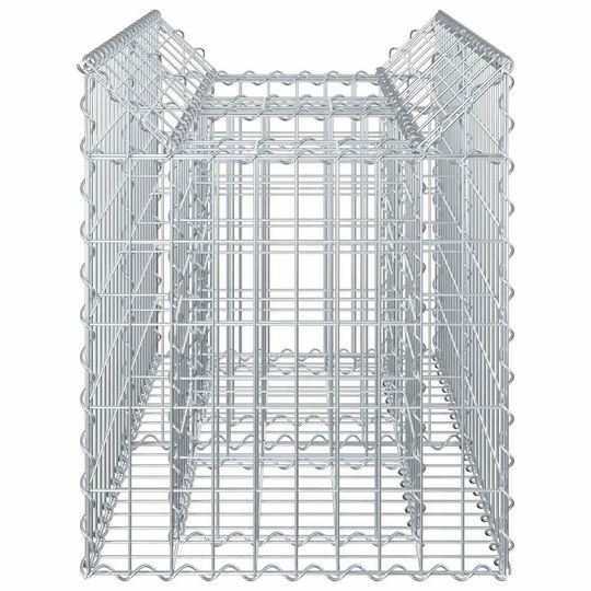 vidaXL Gabion Box Pentru Gard De Grădină Din Oțel 100x50x60 Cm Argintiu