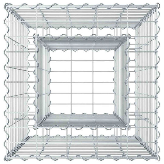 vidaXL Gabion Box Pentru Garduri De Grădină Din Oțel 50x50x80cm Argintiu