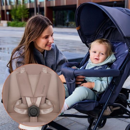 Lionelo Elia Καρότσι Μπαστούνι Kατάλληλο από 6+ Mηνών Beige Taupe