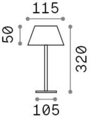 Ideal Lux Metall Tischlampe LED mit Weiß Schirm und Basis