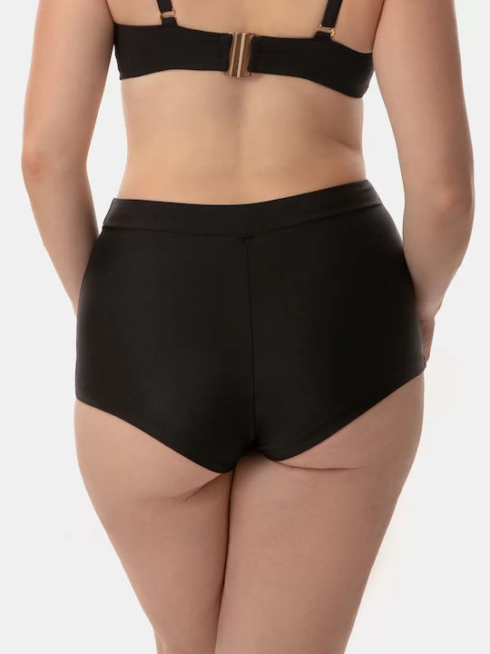 Bikinihosen Slip Hohe Taille Schwarze