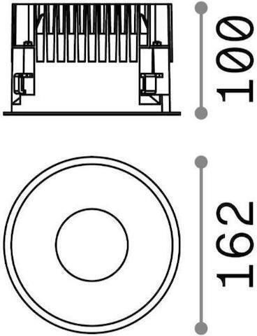 Ideal Lux Rund Vertieft LED Panel 28W mit Natürliches Weiß Licht 4000K