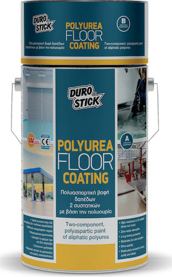 Durostick Polyurea Floor Coating Surface Varnish Polyurethane 2-Component RAL 7035 Grey Light 5kg