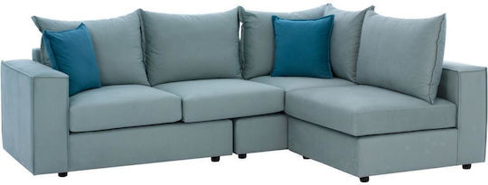 Monza Ecke Sofa mit Umkehrbarer Winkel in Pistazie / Petrol Blau 265x195x98cm