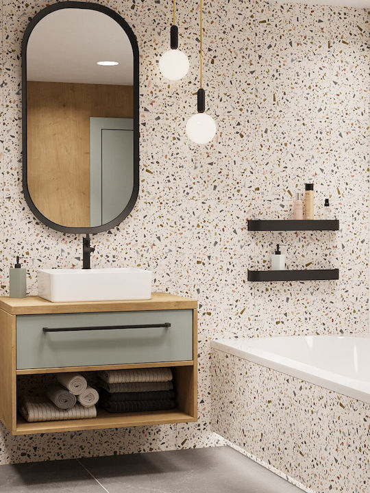 Invena Mischbatterie für Badewanne Thermostatisch Komplettes Set Schwarze