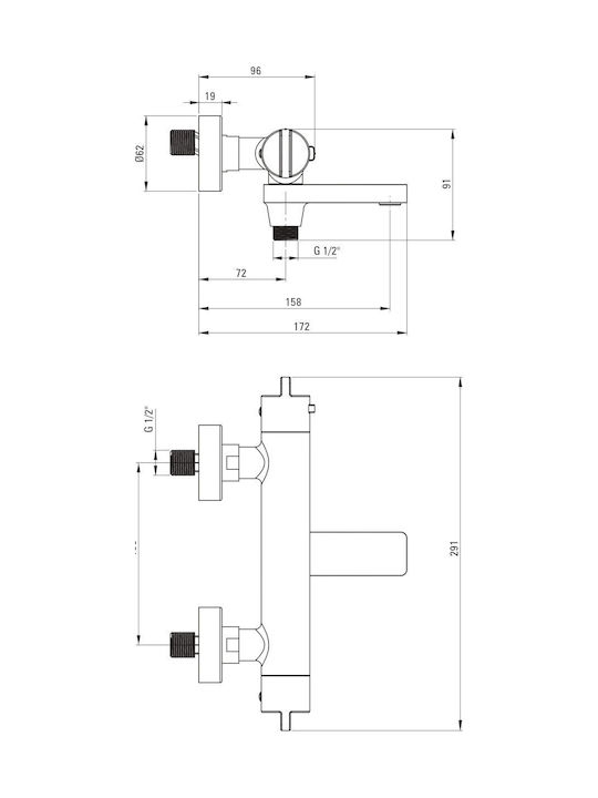 Deante Thermostatic Mixing Bathtub Faucet Bronze Deante Thermostatic Mixing Bathtub Faucet Bronze