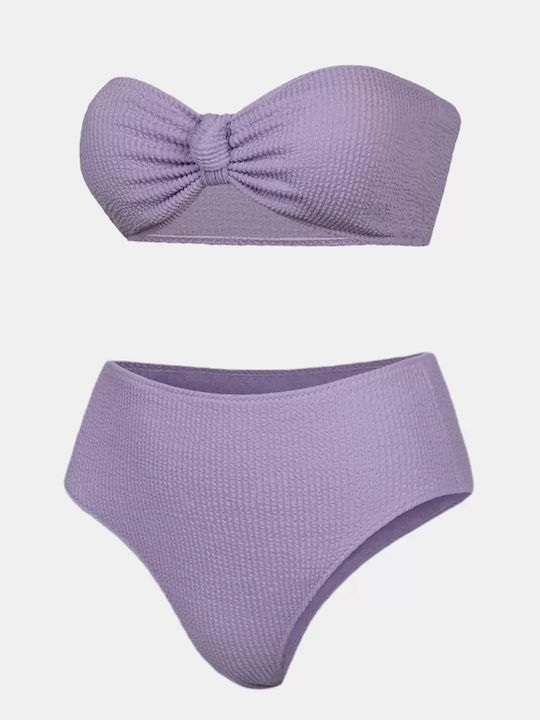 Set Bikini Hohe Taille Flieder