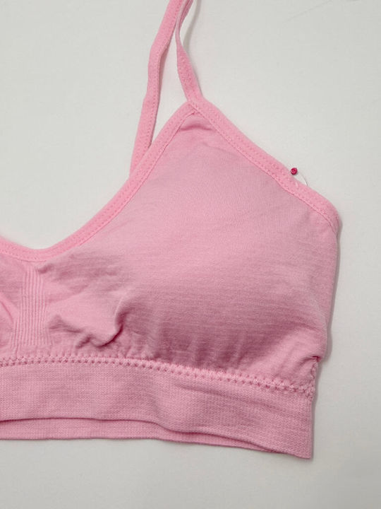 Women's Sports Bra Pink with Removable Padding
