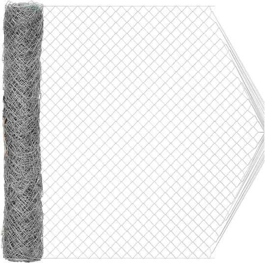 vidaXL Galvanized Wire Fencing Set Silver 2x10m