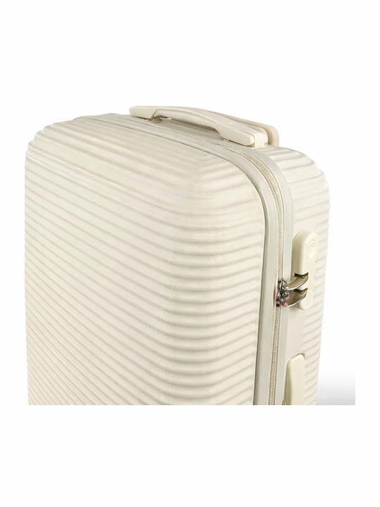 Ormi Cabin Hard Travel Suitcase Cream With 4 Wheels Height 55cm