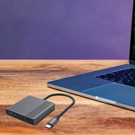 Cablexpert USB-C Докинг Станция с HDMI 4K PD и Свързване на 2 Монитора Черна (A-CM-HDMIFDPF-01)