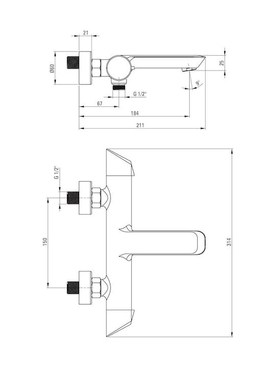 Deante Mischbatterie für Badewanne Thermostatisch Gold