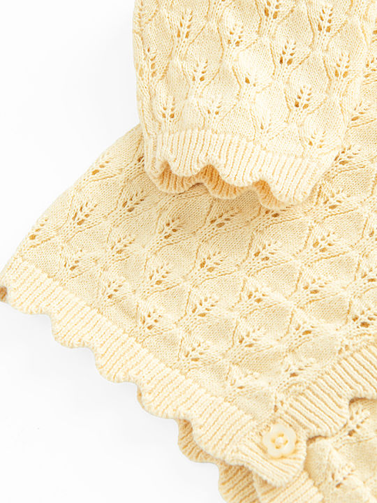Kinder-Strickjacke Gelb