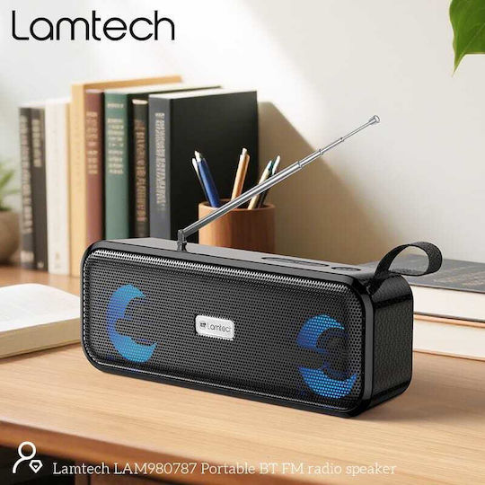 Lamtech LAM980787 Φορητό Ραδιόφωνο Επαναφορτιζόμενο με Bluetooth και USB Μαύρο
