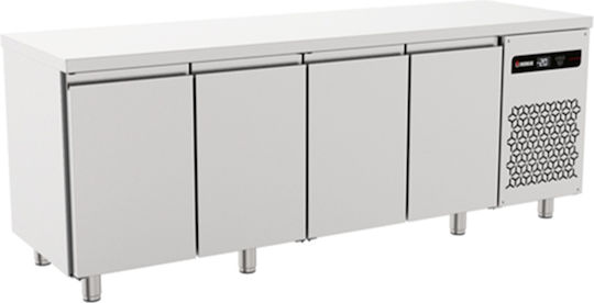 Inomak Frigider Inoxidabil de Banc 571lt cu 4 Uși și Unitate de Răcire 0/+10°C L224xl70xH87.5cm Pine