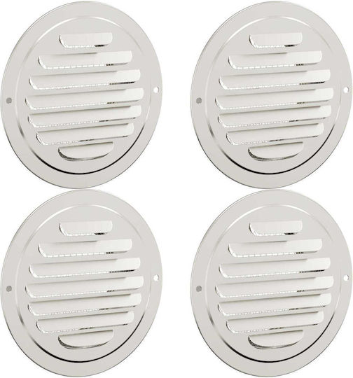 Καπάκια Αερισμού 4 Pcs Ασημί 80 Mm Ανοξείδωτο Ατσάλι Ασήμι 42019371