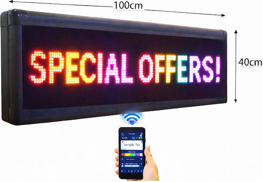 Semn LED rulant Cu o singură față Impermeabila 100x40cm RGB