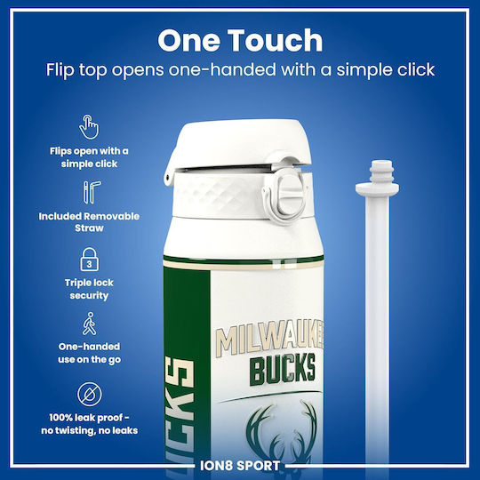 Ion8 Ion8 Edelstahl Thermosflasche 750ml NBA Milwaukee Bucks