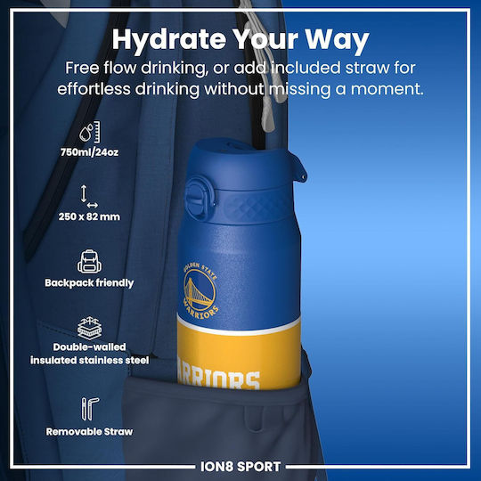 Ion8 Бутилка Термос Неръждаема Стомана Без BPA 750ml Nba Golden State Warriors