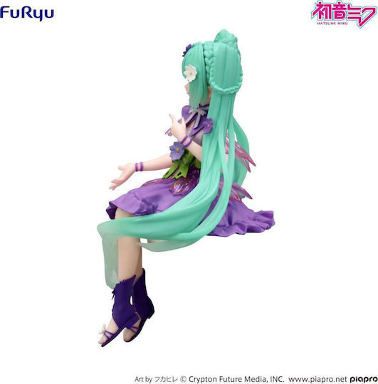 Hatsune Miku Noodle Stopper Pvc Statue Flower Fairy Cosmos Purple Color Ver 14 Cm