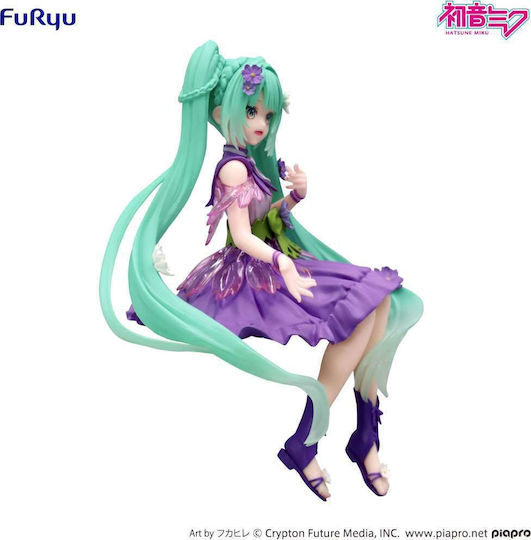 Hatsune Miku Noodle Stopper Pvc Statue Flower Fairy Cosmos Purple Color Ver 14 Cm