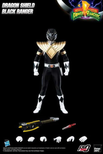 Threezero Mighty Morphin Power Rangers: Dragon Shield Black Ranger Φιγούρα Δράσης ύψους 35εκ. σε Κλίμακα 1:6