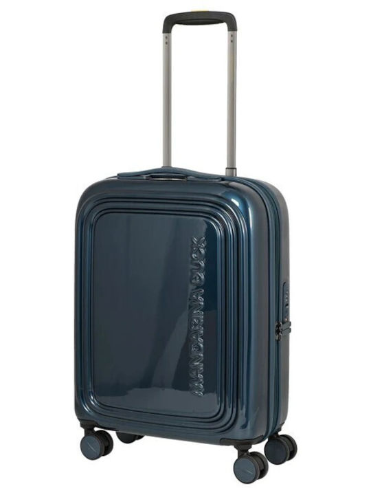 Mandarina Duck Logoduck Cabin Hard Suitcase Blue Metallic with 4 Wheels Height 55cm