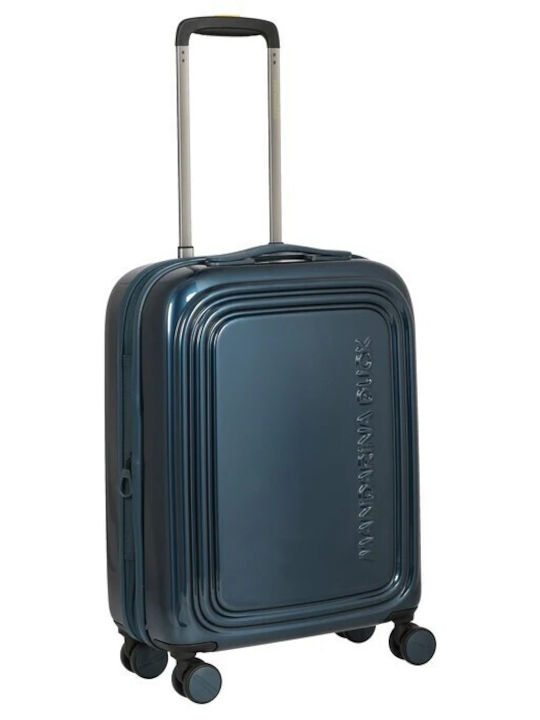 Mandarina Duck Logoduck Cabin Hard Suitcase Blue Metallic with 4 Wheels Height 55cm