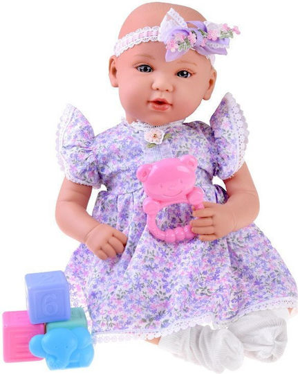 Păpușă Bobas Interactivă 46cm Rochie Lila + Accesorii Za5834